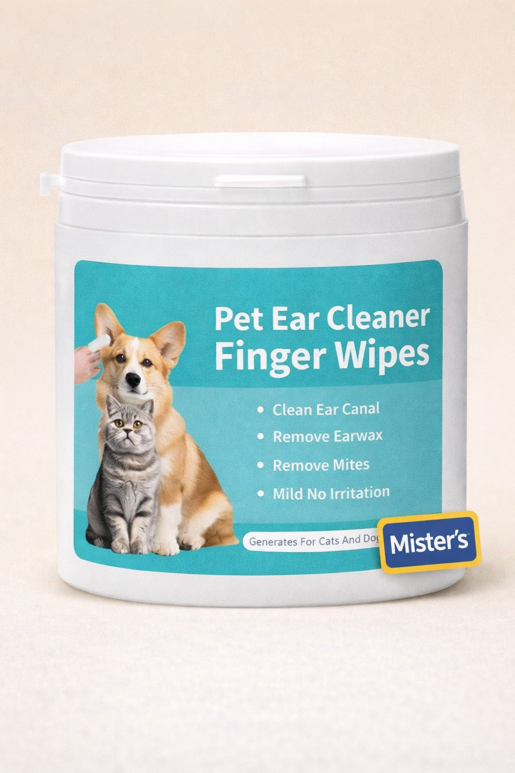 Pet Ear Cleaning Wipes — Gentle Finger Wipes for Dogs & Cats | Mister’s